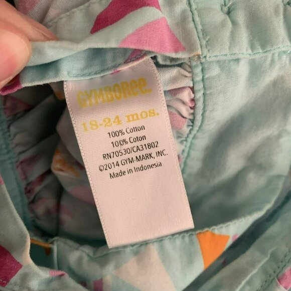 Gymboree girls size 18-24M flutter top blue with flag banners - Picture 6 of 6